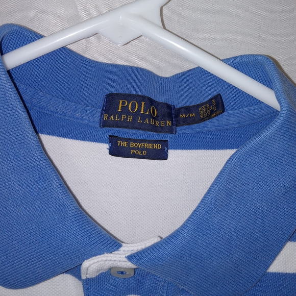 Polo Ralph Lauren Women's Polo Shirt M The Boyfriend  Fit Polo Rugby Striped EUC - Picture 7 of 14